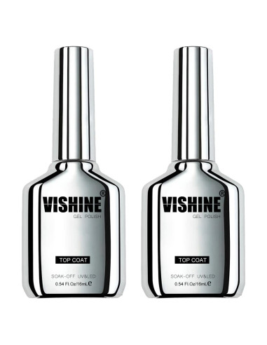 Capa Superior Brillante Vishine 2Pcs 16ml Larga Duración