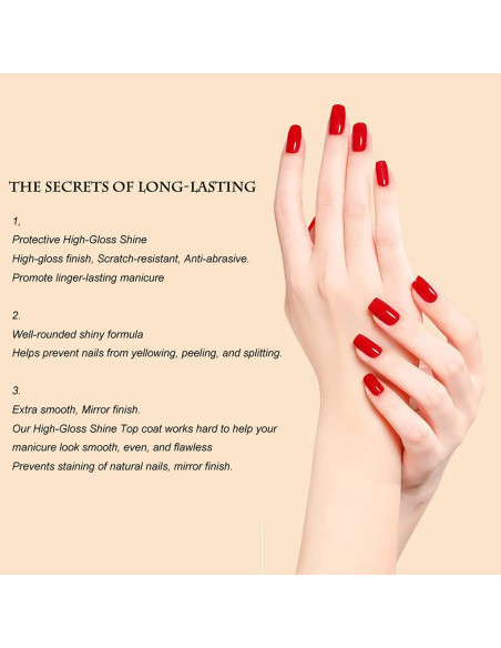 Capa Superior Brillante Vishine 2Pcs 16ml Larga Duración