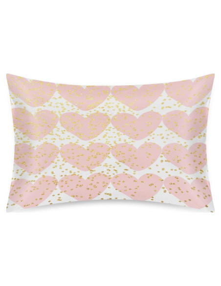 Funda de Almohada Estándar Shawcampfloor Rosa Corazón 50.8x76.2 cm