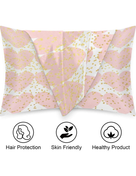 Funda de Almohada Estándar Shawcampfloor Rosa Corazón 50.8x76.2 cm