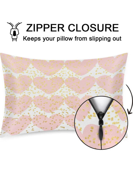 Funda de Almohada Estándar Shawcampfloor Rosa Corazón 50.8x76.2 cm