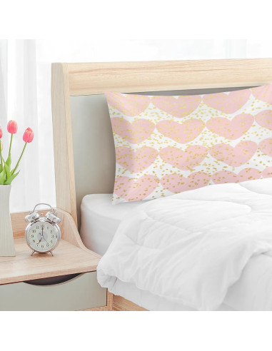 Funda de Almohada Estándar Shawcampfloor Rosa Corazón 50.8x76.2 cm
