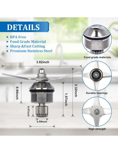 Cuchilla de Repuesto Vitamix 105733 para Licuadora 64oz