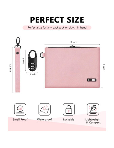 Bolsa a Prueba de Olores OZCHIN 27.94x20.32cm Rosa