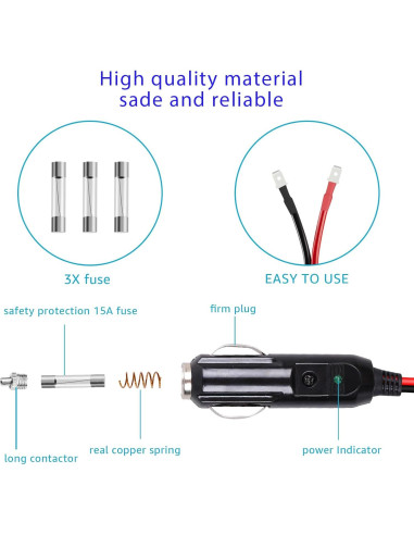 Cable de Reemplazo 12V/24V Basysion para Enfriador Coleman 8 pies
