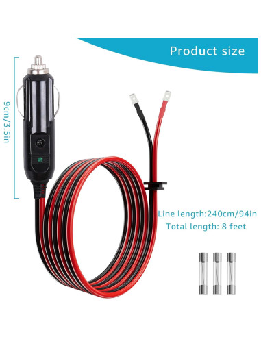 Cable de Reemplazo 12V/24V Basysion para Enfriador Coleman 8 pies