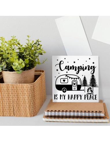 Cartel Decorativo de Madera ZODGMED para Camping 12.7x12.7cm