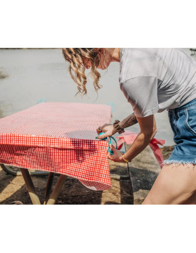 Abrazaderas Retro para Manteles Camco - Paquete de 4 - Diseño RV