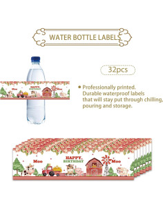 Etiquetas de Botellas de Agua de Vaca ROYAKZ - 32 Piezas 2