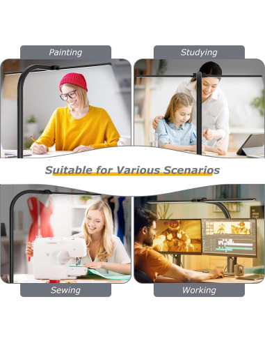 Lámpara de escritorio LED Tnight 24W con abrazadera y cuello flexible