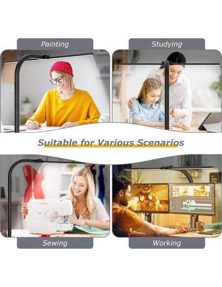 Lámpara de escritorio LED Tnight 24W con abrazadera y cuello flexible