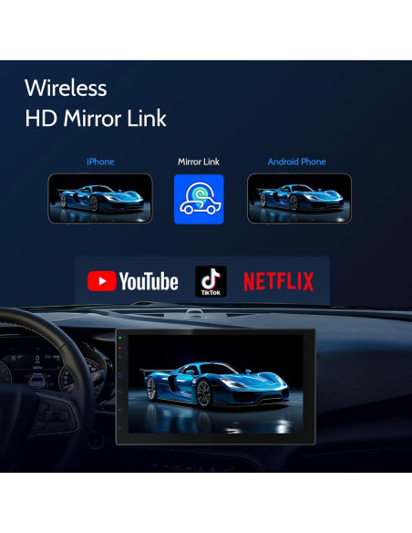 Estéreo de Coche 7" Haudio Double Din CarPlay Android Auto