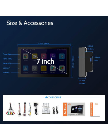 Estéreo de Coche 7" Haudio Double Din CarPlay Android Auto