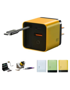 Cargador 3 en 1 DZCKTFYGRT 80W Rápido USB-C Amarillo