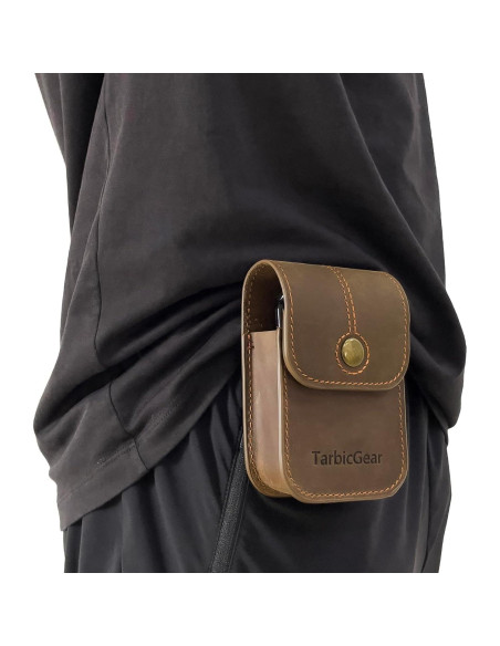 Funda de cuero plegable TarbicGear para teléfonos - Marrón