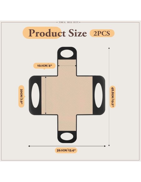2 Tapetes de Hornear de Silicona Reutilizables Zunmial 39x49 cm