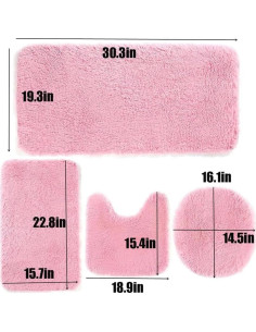 Conjunto de Alfombrillas de Baño Antideslizantes 4 Piezas Negro 2