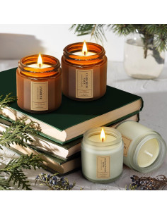 Set de 4 Velas Aromáticas FOMICO - Cera de Soja, 100 Horas 2