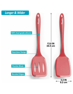 Juego de Espátulas de Silicona XiaoZu 34.5 cm Rojo Antiadherente 2