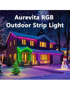 Tira LED RGB impermeable 20m Aurevita IP67 con app 2