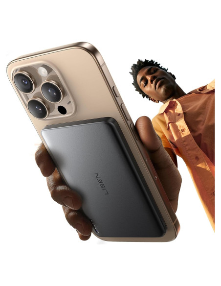 Cargador Portátil Inalámbrico LISEN 5000mAh MagSafe Gris