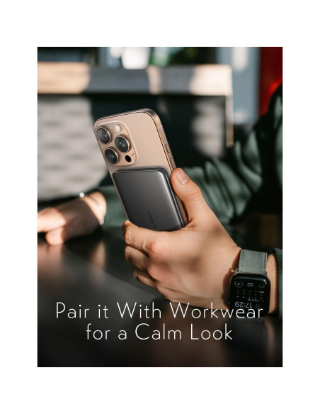 Cargador Portátil Inalámbrico LISEN 5000mAh MagSafe Gris