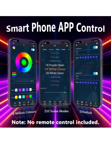 Tira LED RGB impermeable 20m Aurevita IP67 con app