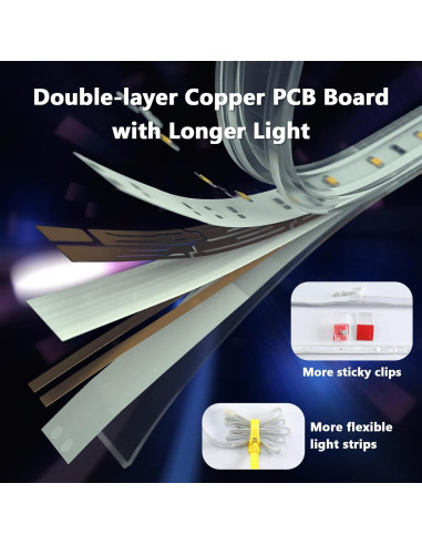 Tira LED RGB impermeable 20m Aurevita IP67 con app