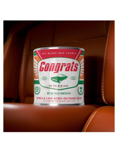 Vela Aromática de Coche Nuevo 454g Cera de Soja Pabilo Madera