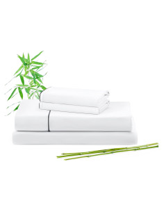 Juego de Sábanas de Lujo Queen Plush Organic 4 Piezas Viscosa