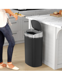 Basurero Automático iTouchless 13 Galones Negro Sin Contacto 2