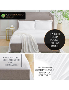 Juego de Sábanas de Lujo Queen Plush Organic 4 Piezas Viscosa 2