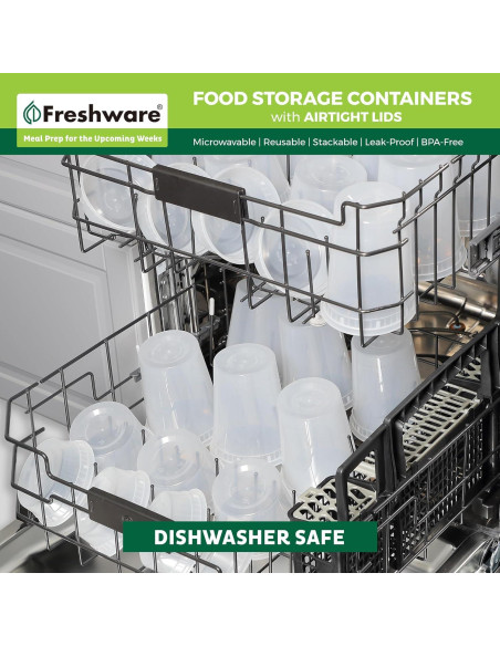 Freshware 48 Contenedores de Almacenamiento 16 y 32 oz