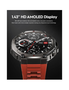 Reloj Inteligente Deportivo PAAZOMU Rojo 50M GPS AMOLED 170+ Modos 2