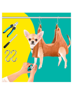 Kit de Aseo para Perros WSCXSC Hamaca Cortauñas XS Café
