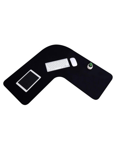 Alfombrilla de escritorio en L Amylove 92x92cm impermeable negra