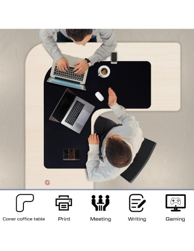 Alfombrilla de escritorio en L Amylove 92x92cm impermeable negra
