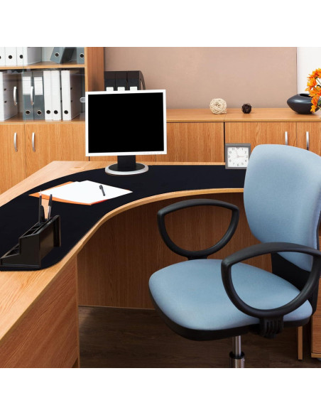 Alfombrilla de escritorio en L Amylove 92x92cm impermeable negra