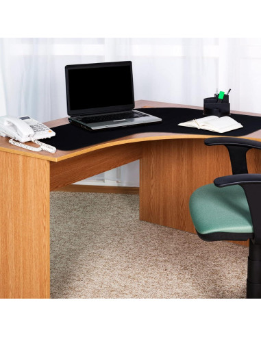 Alfombrilla de escritorio en L Amylove 92x92cm impermeable negra