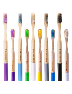 Cepillos de Dientes de Bambú Ecológicos AIOLUSMIC - 10 Unidades
