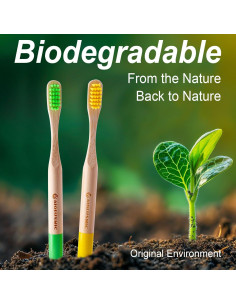 Cepillos de Dientes de Bambú Ecológicos AIOLUSMIC - 10 Unidades 2