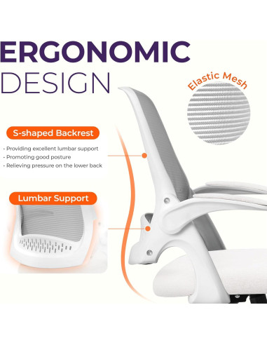 Silla de Oficina Ergonómica NEO Malla Ajustable Marfil