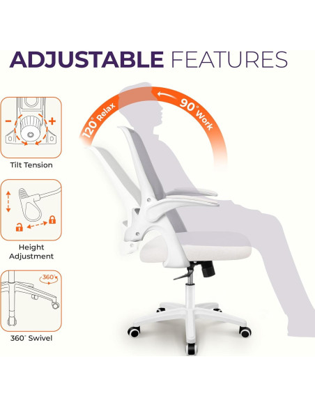 Silla de Oficina Ergonómica NEO Malla Ajustable Marfil