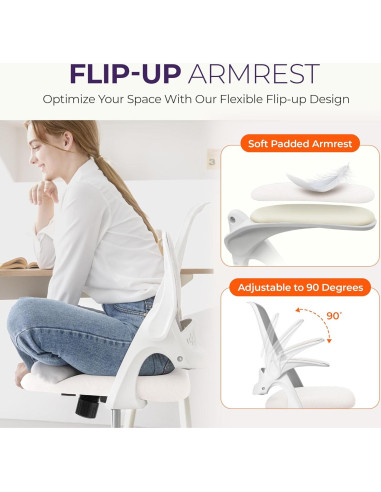 Silla de Oficina Ergonómica NEO Malla Ajustable Marfil