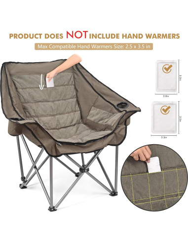 Silla de Camping Calefaccionada Minndudu XL Acolchada Verde