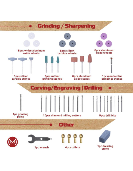 Kit de Accesorios para Herramienta Rotativa MonoPro 476 PCS