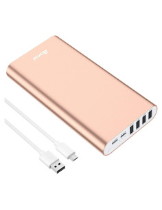 Cargador Portátil BONAI 20000mAh 4 Salidas USB Oro Rosa
