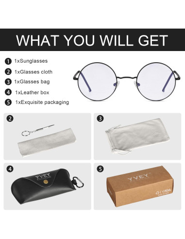 Gafas Unisex Bloqueadoras de Luz Azul Retro - Marco Negro