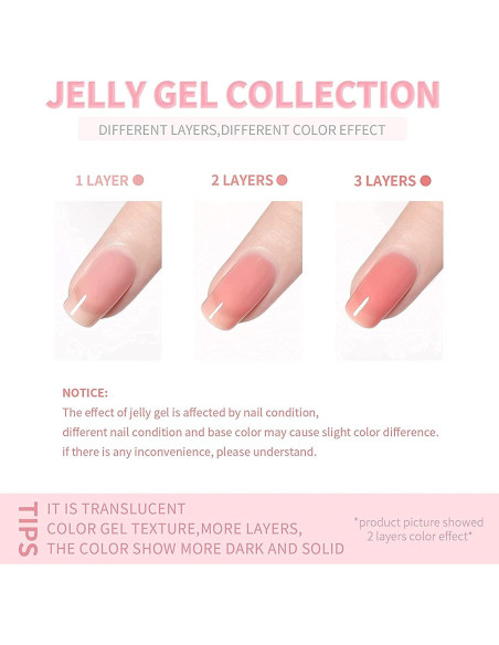 Kit de Esmalte de Uñas Vishine 4pcs Gel 8ml Transparente Nude