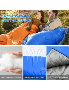 Saco de dormir PEAKTREND 3 estaciones impermeable 210x150cm 2